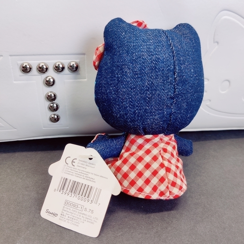 Y2K Hello Kitty Doll Denim & Gingham + Free Collection: Purse, PEZ Box, Coin Bag - Picture 3 of 16